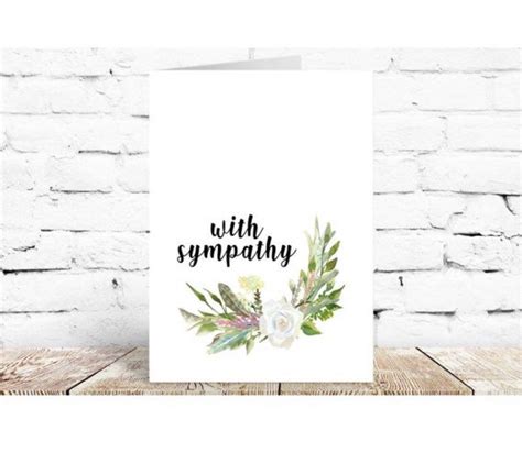 Simple With Sympathy Card Flower With Sympathy Card With Etsy Uk