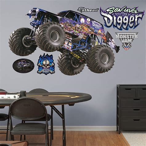 Motocross wall decal motocross decor dirt bike wall decal | etsy. Son-uva Digger Wall Decal | Shop Fathead® for Monster ...