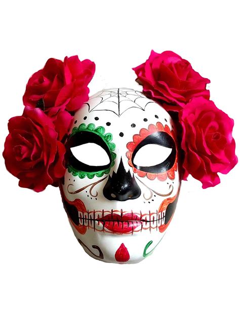 Adult Halloween Day Of The Dead Sugar Skull Mask