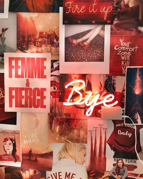 Red Aesthetic Collage Wallpaper Laptop Aesthetic Cute Font