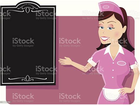Waitress With Blank Menu Stock Illustration Download Image Now