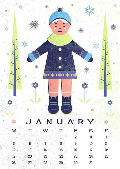 Carly Watts Art And Illustration Free Printable January Calendar