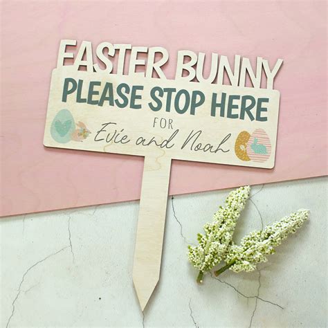 Personalised Easter Bunny Sign By Rocket And Fox