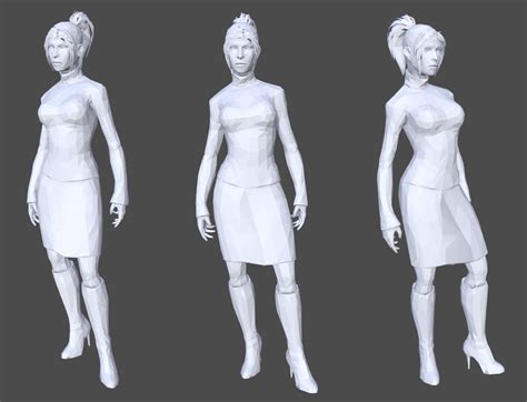 Low Poly Female 15 Animated 3d Model Cgtrader