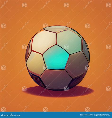 Soccer Ball Simple Illustration Bright Cartoon Soccer Ball On An