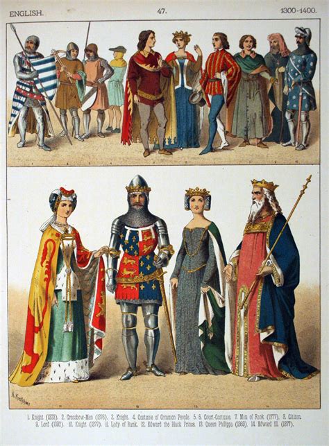 English Medieval Clothing C 1300 Ce Illustration World History