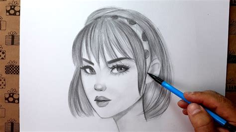 Güzel kız çizimi küt saçlı kız nasıl çizilir YouTube