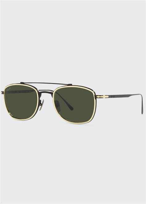 Persol Men S Titanium Brow Bar Sunglasses Bergdorf Goodman