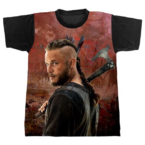 Camiseta Series Vikings Ragnar Lothbrok 100 Shopee Brasil