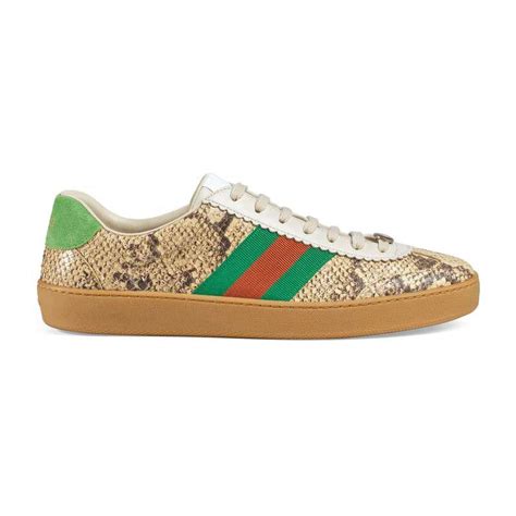 Gucci Leather G74 Python Sneaker With Web In Natural For Men Lyst