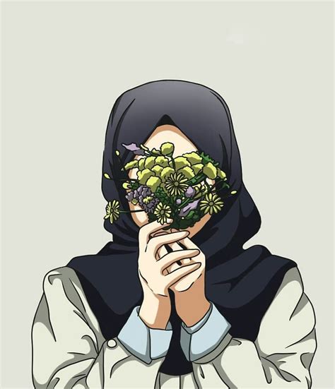 hijab girl aesthetic cartoon