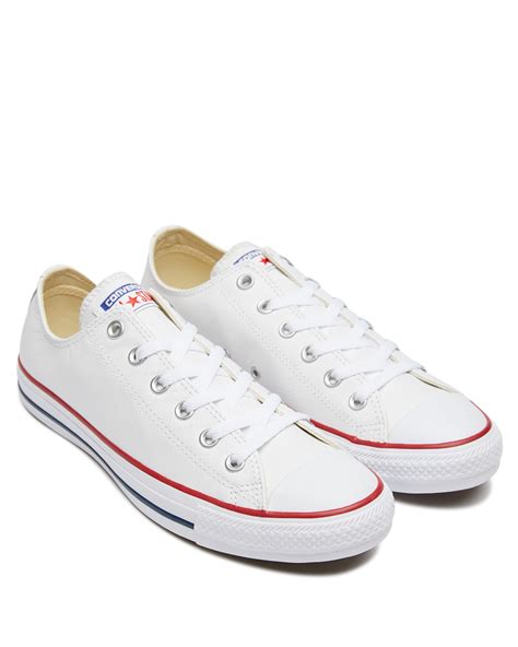 Converse Mens Chuck Taylor All Star Leather Shoe White Surfstitch