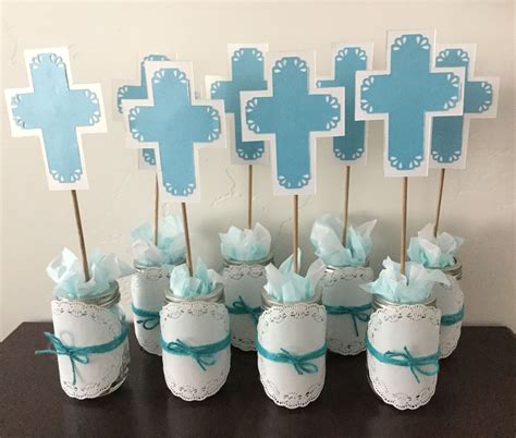 Centerpieces For A Boys Baptism Easy To Make Baptism Centerpieces