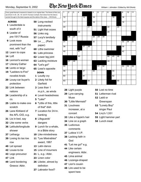 Printable Nyt Sunday Crossword Puzzles My Xxx Hot Girl