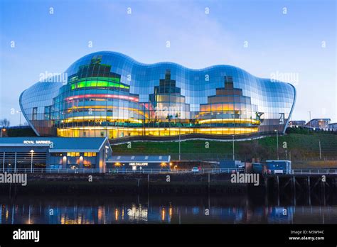 Newcastle England Architecture View At Dusk Of The Sage Gateshead