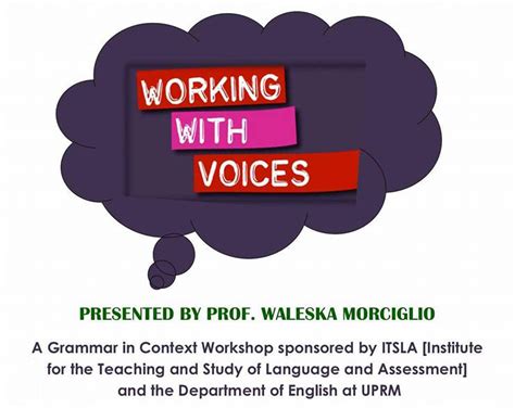 Working With Voices A Grammar In Context Workshop English Department