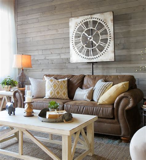 Brown couch in the living room. A Farmhouse Living Room That Will Make You Want A Brown ...