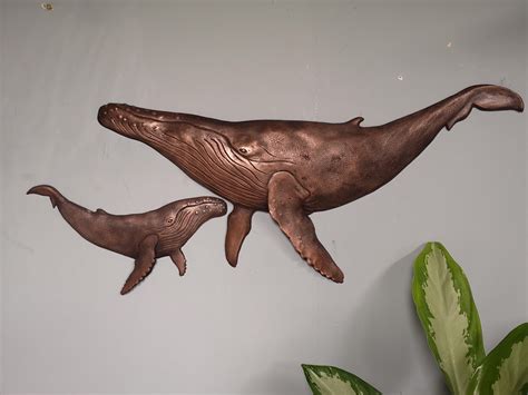 Humpback Whale Wall Sculpture In Copper Etsy