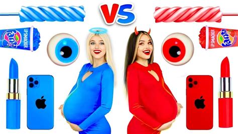 Rich Pregnant Vs Broke Pregnant Red Vs Blue And Bad Vs Good Pregnancy