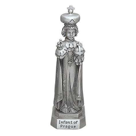 Infant Of Prague Pewter Statue And Prayer 12020