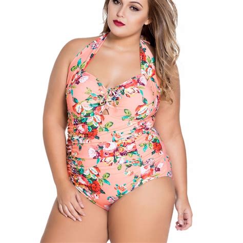 Sexy Large Size Woman Swimsuit One Piece 2017 Female Swimwear Plus Size