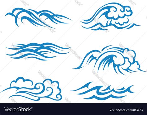 Sea And Ocean Waves Royalty Free Vector Image Vectorstock