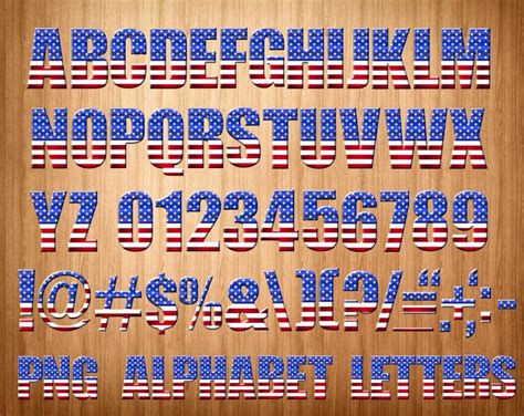 Usa Flag Font Png Usa Flag Alphabet Usa Flag Letters Usa Etsy