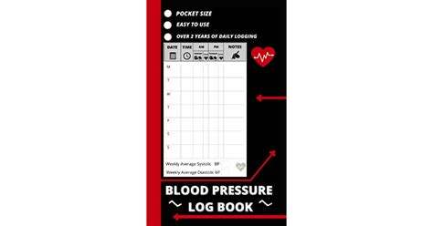 Pocket Size Blood Pressure Log Book Daily Blood Pressure Recording Log