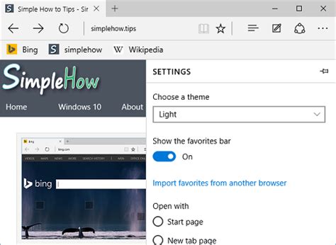 How To Enable Favorites Bar And Import Favorites In Microsoft Edge