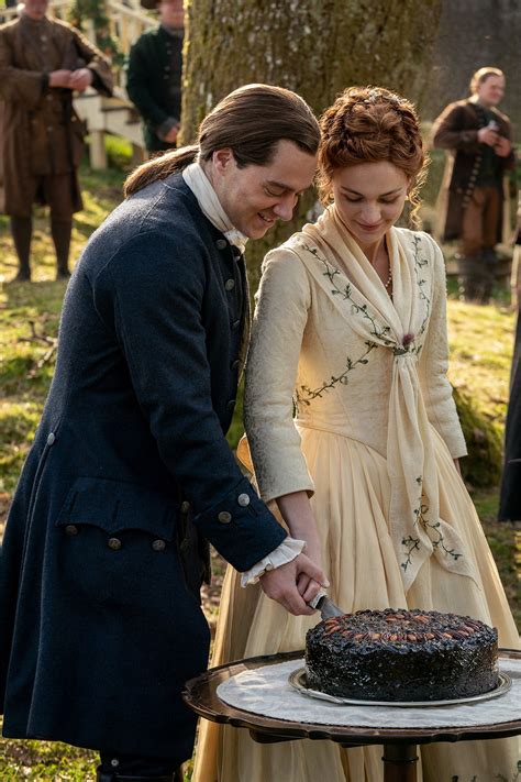 a first look at brianna and roger s wedding in outlander season five outlander tv news