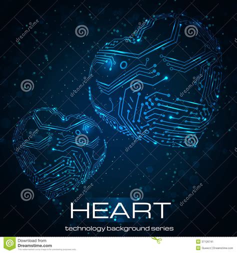 Abstract Technology Heart Stock Vector Illustration Of Electric