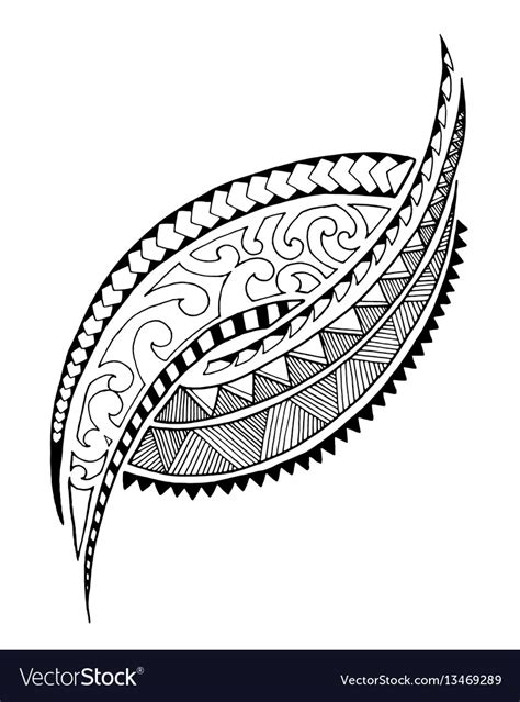 Maori Style Tattoo Design Royalty Free Vector Image
