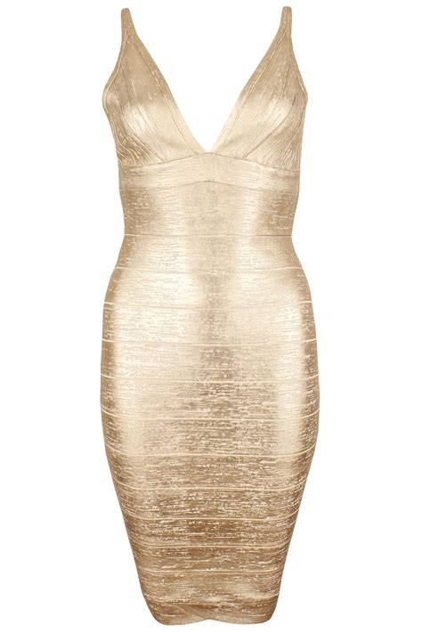 Uk Gold Bandage Dress