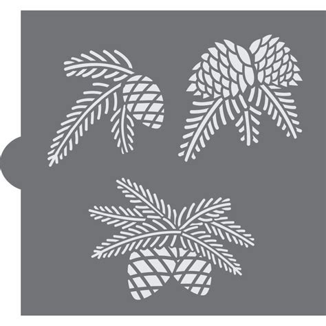 Pine Boughs Stencil For Cookies In 2022 Stencil Crafts Cookie
