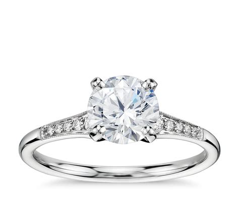 Get 5% in rewards with club o! 1 Carat Preset Graduated Milgrain Diamond Engagement Ring ...
