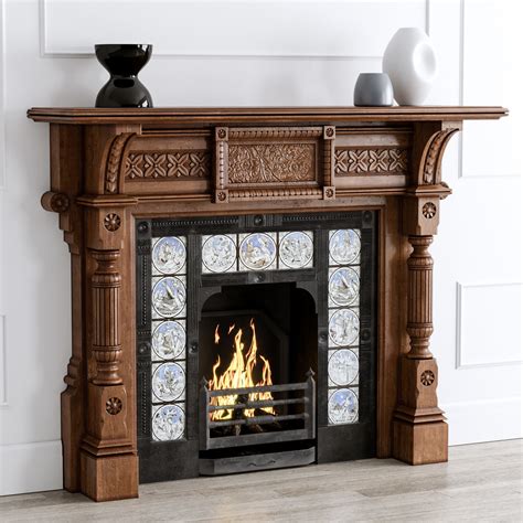 19th Century Antique Oak Fireplace 3d Cgtrader