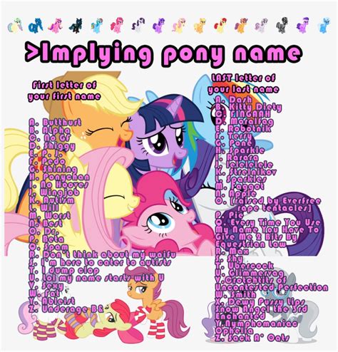Pony Name My Little Friendship Is Magic Know Your Meme Mlp Pony Names