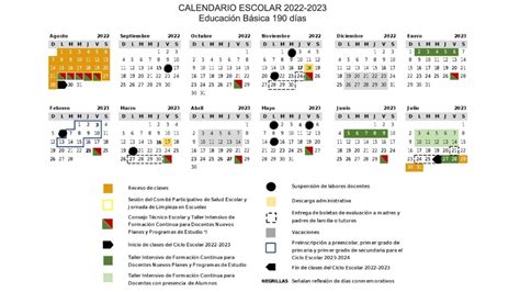 Sep Publica El Calendario Escolar Para El Ciclo Vrogue Co