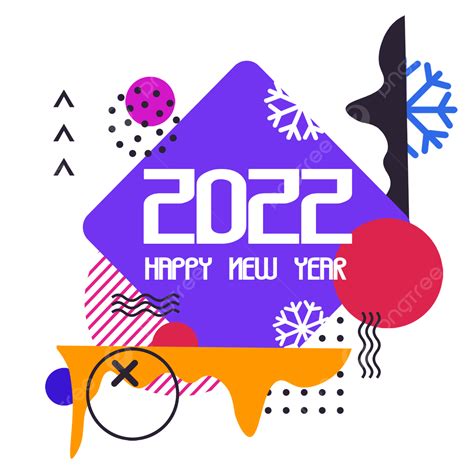 Cuadro De Texto 2022 Arte De La Geometría De Año Nuevo Png Caja De
