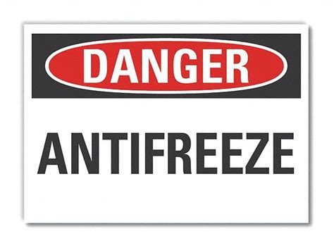 Lyle Antifreeze Danger Label Sign Format Traditional Osha Antifreeze