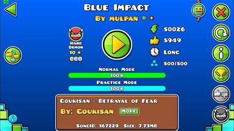 Blue Impact Rebeat Easy Medium Demon 60hz Youtube