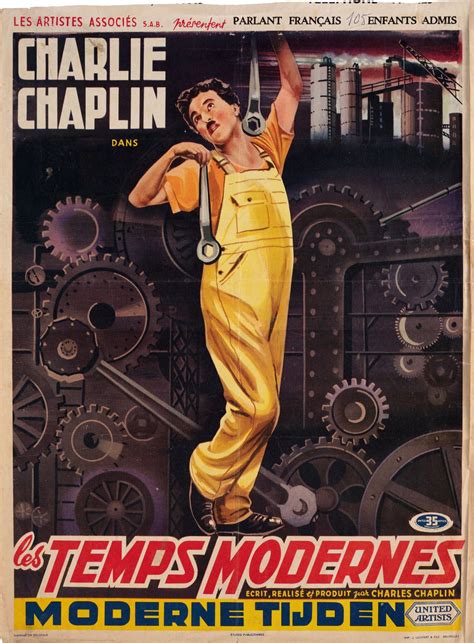 Modern Times Original R1954 Belgian Movie Poster Posteritati Movie