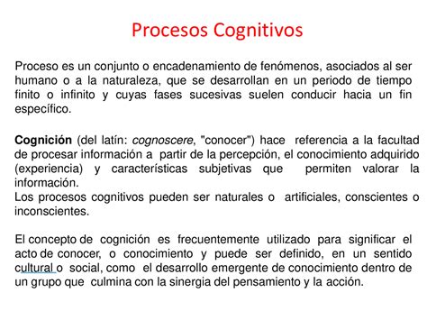 Los Procesos Cognitivos Resúmenes De Desarrollo Cognitivo Docsity