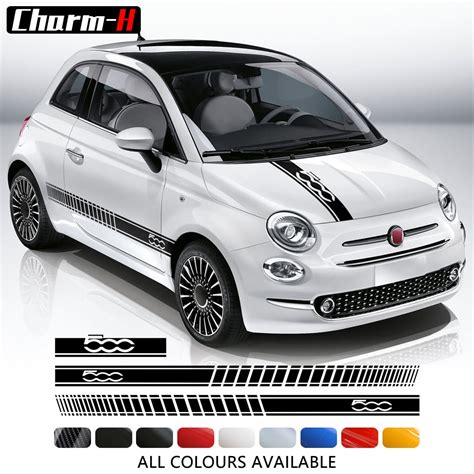 Car Styling Rocker Door Stripes Stickers Hood Cover Decal For Fiat 500