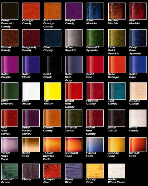 Custom Car Paint Colors Chart