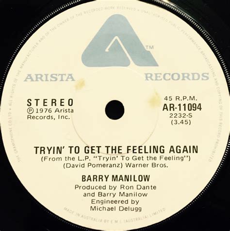Barry Manilow Tryin To Get The Feeling Again 1975 Vinyl Discogs