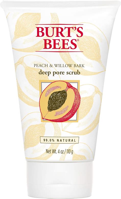 Burts Bees Peach And Willow Bark Deep Pore Scrub Exfoliating Facial Scrub 4 Ounces Pack Of