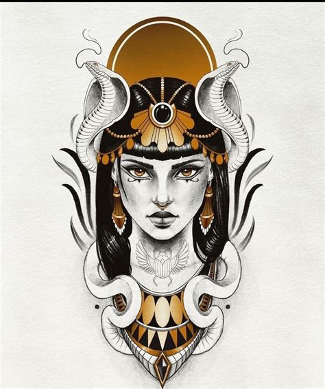 A Drawing Of A Woman With Horns And Wings On Her Head