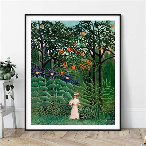 Henri Rousseau Woman Walking In An Exotic Forest Print Jungle Art
