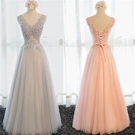 Elegant Sleeveless Prom Dresseslong A Line Prom Dresses Lace Up Back